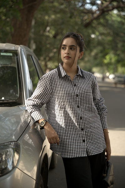 Emily in checks Shirt