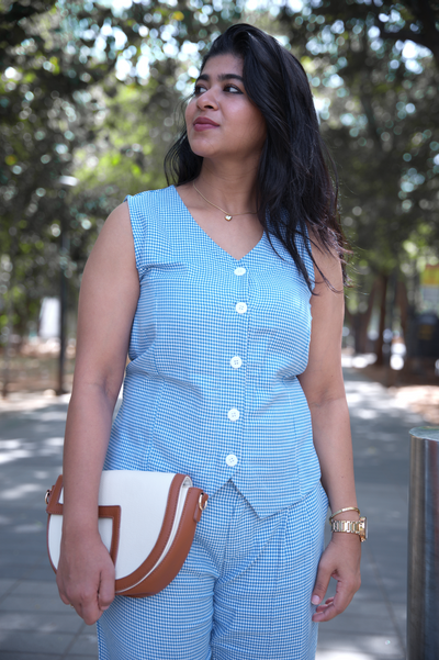 Cobalt Houndstooth vest