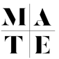 Mate logo with text in black on a transparent background