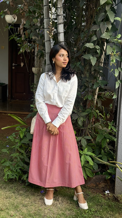 Berry Pin Check Skirt